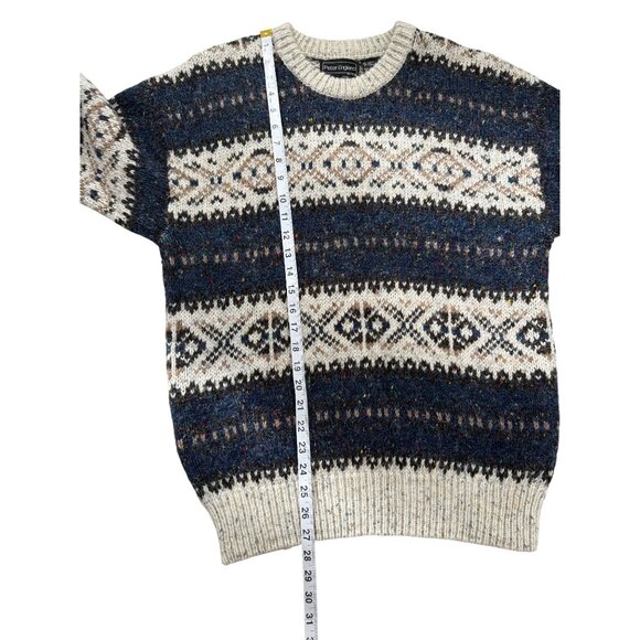 Vintage Peter England Fair Isle Geometric Sweater 90s Mens Size L - Picture 5 of 6